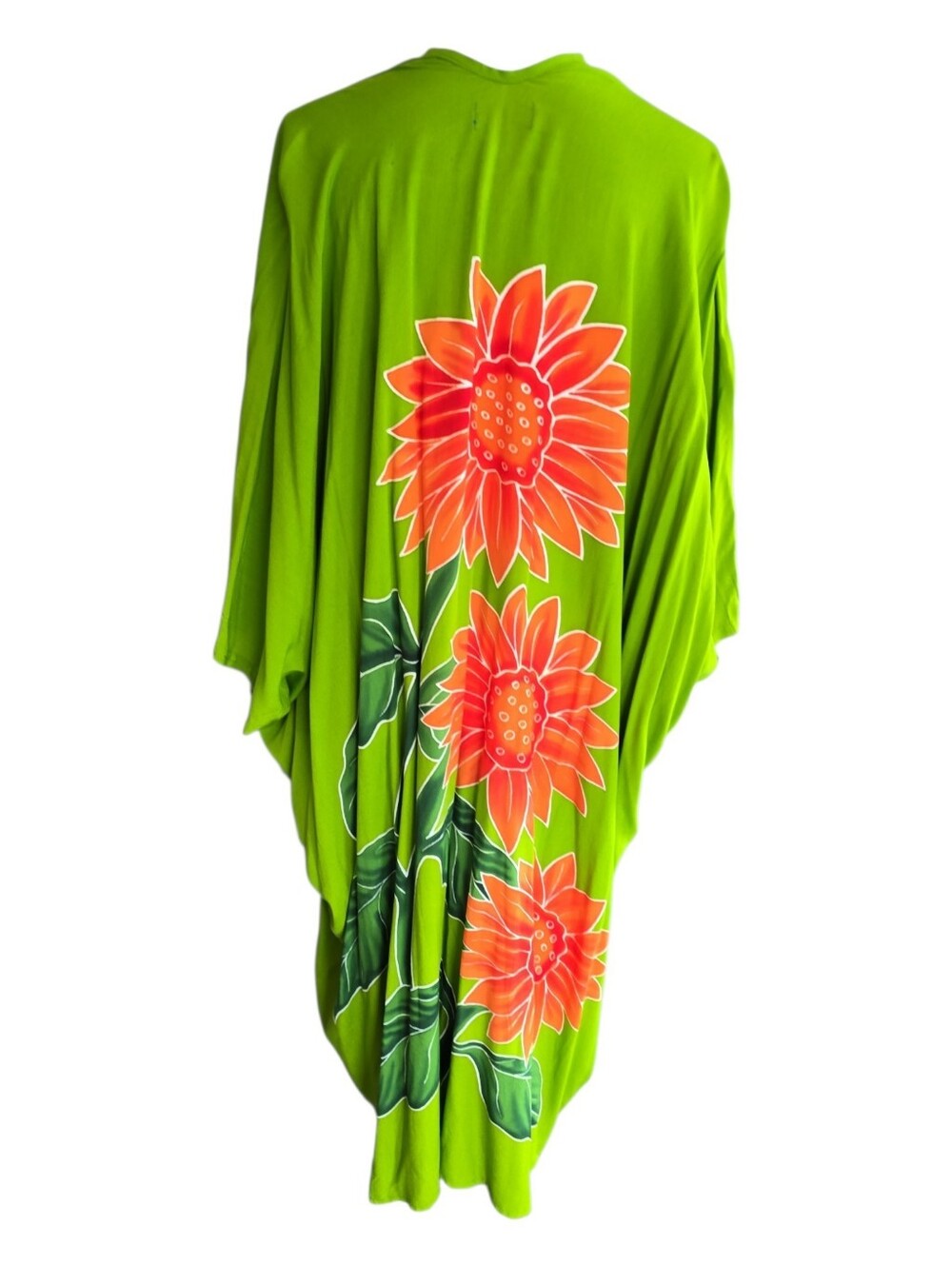 Mexicali Blues Kimono Open Front Green & Coral Floral One Size